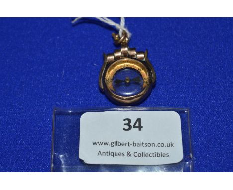 9k Gold Compass Fob 