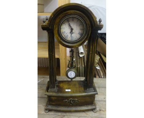 Victorian altar rail with raught iron supports and portico clock etc