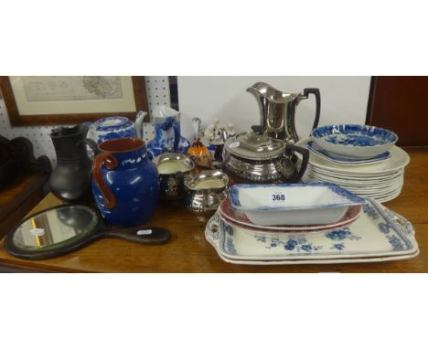 Quantity of china wares including Japanese porcelain egg shell tea service, bluenand whote china wares, ornaments etc