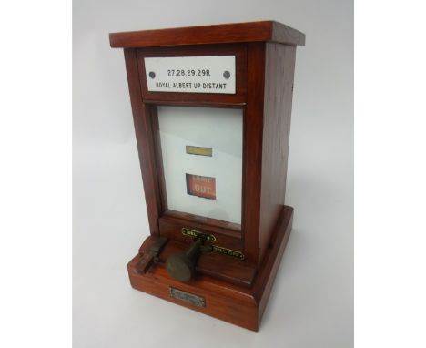 A 'bell on bell off' box with plaque, Royal Albert Up 2P Distant, No.27.28.29.29.R, height 24cm.