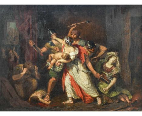 ~ In the Dutch 17th Century style  Massacre of the innocents  Oil on canvas, 54.5cm by 70.5cmProvenance: Terry Family of York