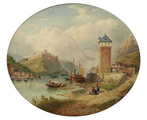 A* Calcott (19th Century) Seascape Signed and dated 1849, oil on canvas, 48cm by 58cm (oval)
