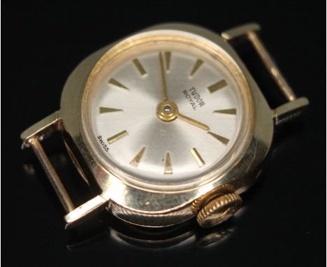 A 1960s hallmarked 9ct gold Rolex Tudor Royal ladies wristwatch having signed champagne dial with hands and hour indices in g