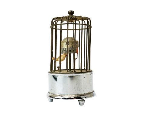 A novelty bird cage alarm clock. 12.5cm.