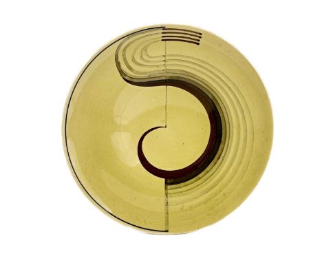 A Susie Cooper Art Deco plate. With a stylised 'S' design, signed to the base, diameter 22.5cm, together with a Chameleon War