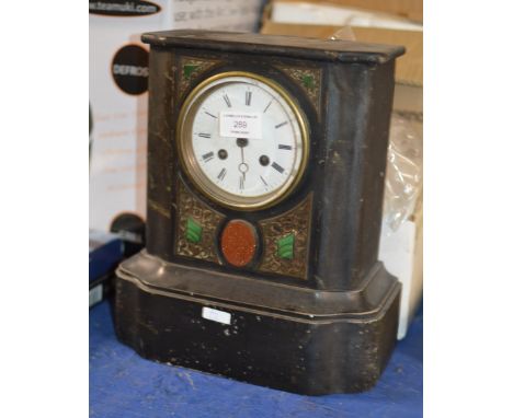 HEAVY SLATE STRIKING MANTLE CLOCK     
