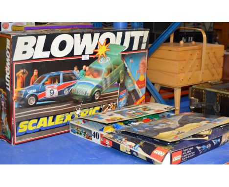VINTAGE SCALEXTRIC BLOWOUT SET &amp; 2 VINTAGE SETS OF LEGO     