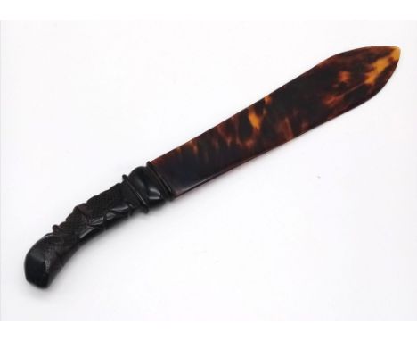 A Vintage Art Nouveau Tortoiseshell Letter Opener.30cm length. 