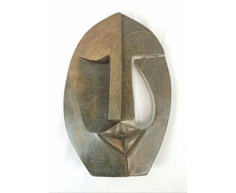 An African Masters of Stone Mask Sculpture - Signed by Chamusta. Hand-carved from Springstonstone. Please see provenance phot