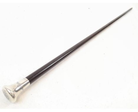 A Vintage Rare Royal Air Force Fully Hallmarked Silver Topped Walking Cane/Swagger Stick 93cm length 