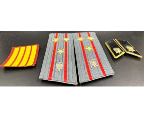 Original Soviet Engineering Corps Officer Shoulder-boards and collar tabs. Duty type - Internal Police USSR. Stripe patch enc