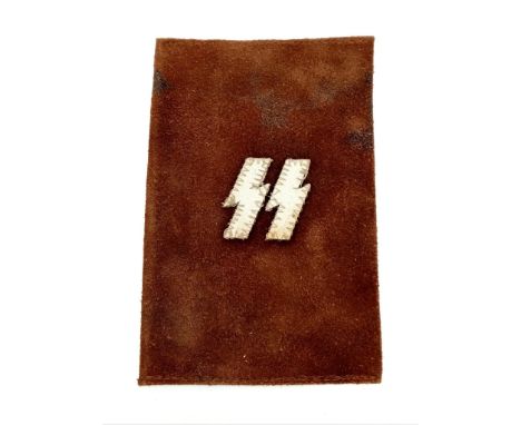 Hand Made Suede Leather Waffen SS Pay Book Wallet. A novel item maybe made by a wife or a sweetheart. 