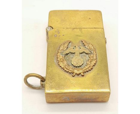 A WW2 German Brass Pocket Lighter with Nazi Eagle 