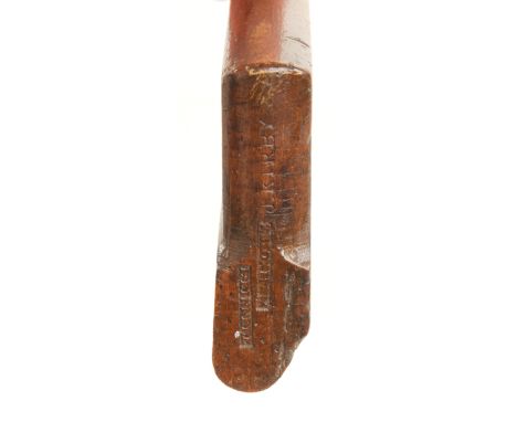 A 9 3/4" round by R BLOXHAM (mark G) with rounded top and Robert Moore iron (illustrated Russell fig 526) G+ 