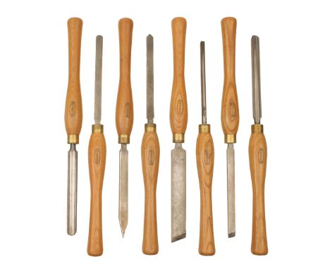 A little used set of 8 MARPLES wood turning tools with ash handles F