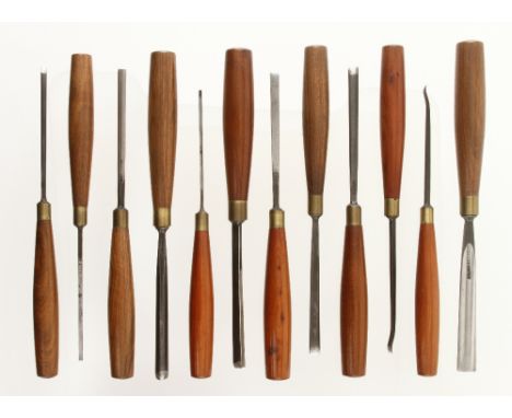 12 carving tools by ADDIS with hardwood handles G++