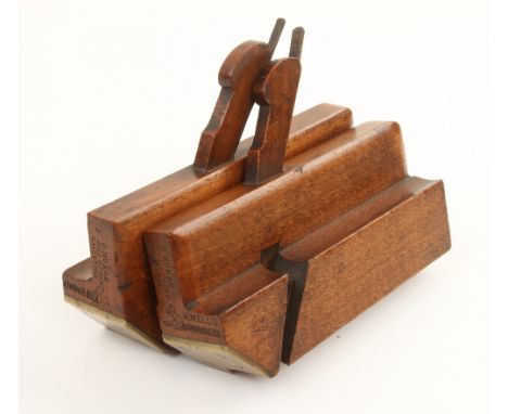 A rare pair of brass faced sash planes by NURSE with sloping toes G++