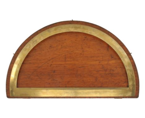 An exceptionally large 24" brass protractor by POTTER London (1847-90) in orig fitted mahogany case G++