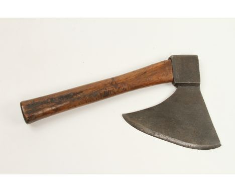 A 19c French coopers R/H side axe with small touch mark and 9" edge G+