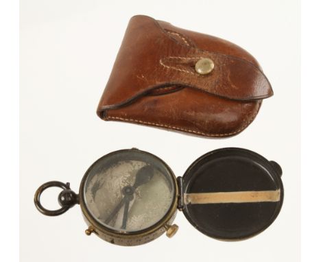 A Major W.Verner's No 61 Patent Night Marching Compass by W.H.STEWARD in orig leather case (Jay Gaynor collection) G