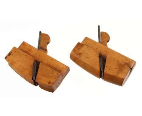 An early pair of boxwood compassed H & R planes 3" x 3/4" G+