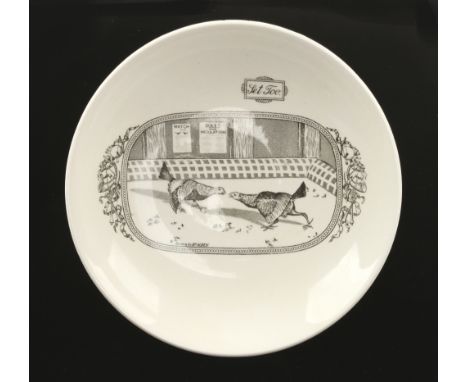 A large cup and saucer by ADAM bearing a humorous Farmers Arms poem and numerous agricultural and other tools G+