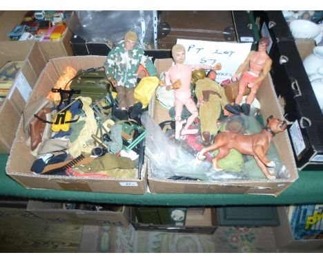 A good quantity of 1960's and later vintage Action Man figures and accessories, to include: clothing, weapons and others.