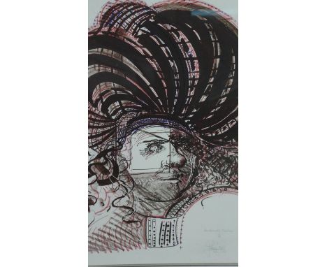 John Mills, PPRBS (British, b.1933), a framed and glazed print, 'Rembrandt Turban', signed, no.  5/15. H.76 W.60cm 