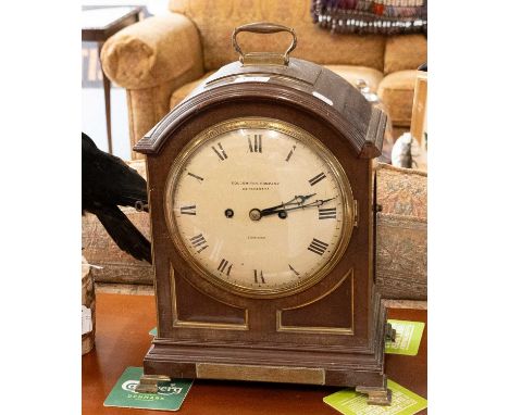 A Regency Style Mahogany Striking Table Clock, retalied by Goldsmiths Company, 112 Regent St., London, circa 1900, case arch 
