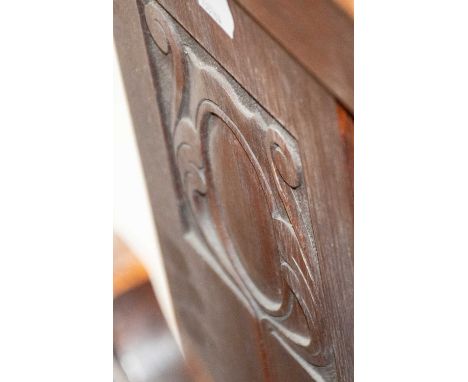 An Early 20th Century Oak Double Bedstead by C.W.S, in the Art Nouveau taste, 140cm by 205cm by 130cm