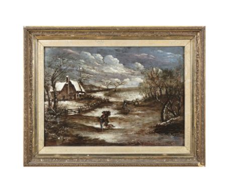 VICTORIAN SCHOOLWinter landscapeOil on panel, 31.5 x 42.5cm