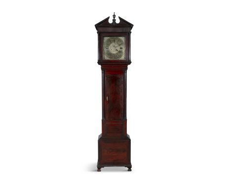 AN IRISH GEORGE III MAHOGANY LONGCASE CLOCK, BY CHARLES SMITH, DUBLINthe architectural hood with broken pediment centred with