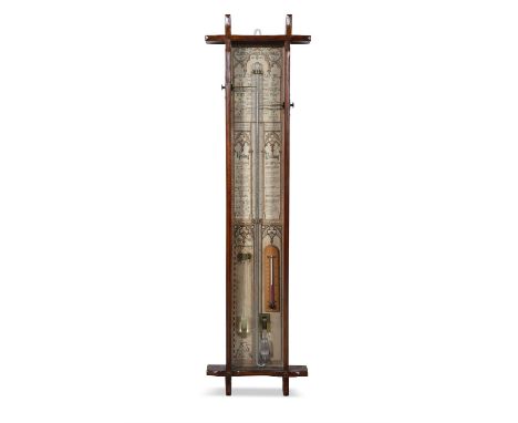 AN ADMIRAL FITZROY PATENTED BAROMETER AND THERMOMETER 106.5cm high