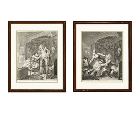AFTER WILLIAM HOGARTH (1697 - 1764)'Before' and 'After'A pair of prints, each 38 x 30cm First published 1736