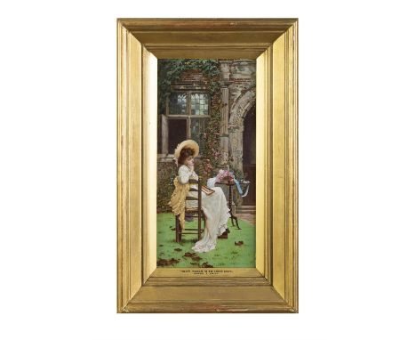 HERBERT E. HARLEY 'There's Sadness in the Fancy's Dream'Oil on panel, 36.5 x 17cmSigned; inscribed an label versoProvenance: 