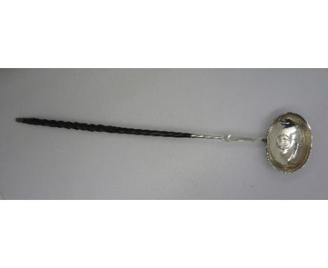 An 18th Century Newcastle silver punch ladle by John Langlands I and John Robertson I, a/f