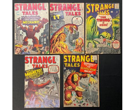 Strange Tales #79, #81, #82, #84, #86. (1960-1961). Includes the first prototype of Magneto. Silver age Marvel comics. Low gr