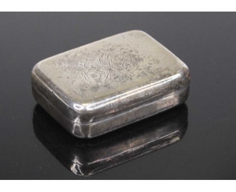 A George III silver snuff box, having gilt-washed interior, maker WE, London 1805, w.38mm