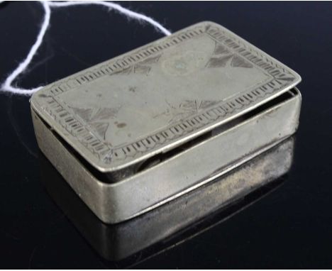 A nickel snuff box by Adolf Frankam &amp; Co, containing miniature flintlock pistol, box w.5.5cm 
