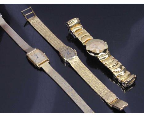 A lady's Caravelle fashion watch; together with two others by Raymond Weil and Rado (3)