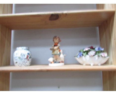 A ginger jar, a Goebel figure and a posy.
