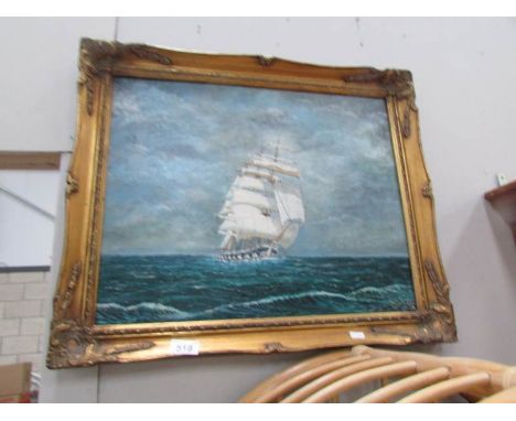 A framed seascape.