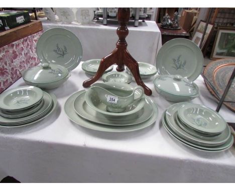 A large quantity of Spode Flemish green dinnerware,.