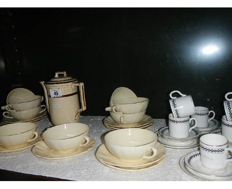 A shelf of assorted tea ware etc.,