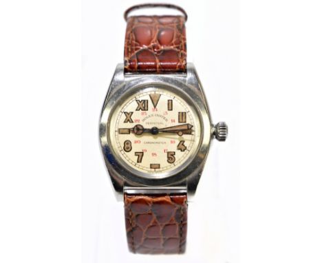 ROLEX; a gentleman's vintage Oyster Perpetual Chronometer stainless steel wristwatch with Arabic numerals to the dial, the si