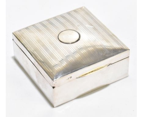 HENRY MATTHEWS; a George V hallmarked silver cigarette case, with cedar wood interior, the cover with engine turned decoratio