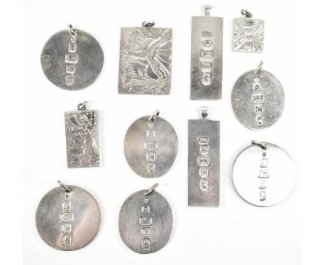 A collection of eleven assorted Elizabeth II hallmarked silver ingots including various examples, London 1977, approx 7.60ozt