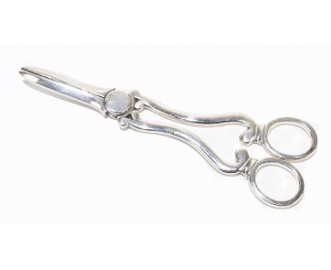 WILLIAM HUTTON &amp; SONS; a pair of Edwardian hallmarked silver grape shears, Sheffield 1905, length 16.5cm, 3.2oxt/101g.Add