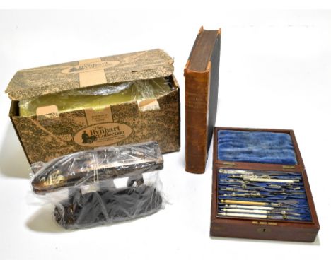 A 19th century brass mounted mahogany draughtsman's set; TAYLOR (M), ENGLAND'S BLOODY TRIBUNAL; OR POPISH CRUELTY DISPLAYED, 