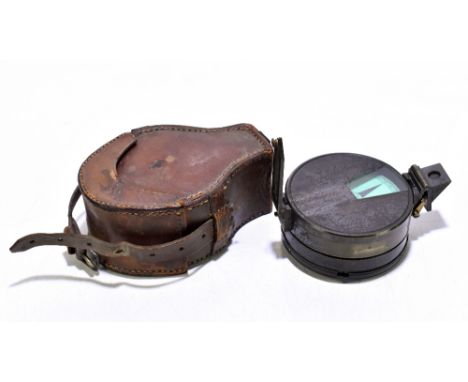 An Edwardian lacquered brass clinometer by J.Hicks London, of London, engraved to the top and bottom 'W.J.Johnson', and engra